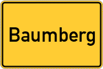 Place name sign Baumberg, Rheinland