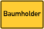 Place name sign Baumholder