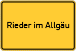 Place name sign Rieder im Allgäu