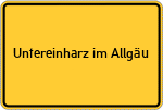 Place name sign Untereinharz im Allgäu