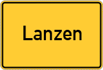 Place name sign Lanzen, Kreis Kempten, Allgäu