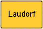 Place name sign Laudorf, Kreis Kempten, Allgäu