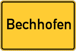 Place name sign Bechhofen, Pfalz