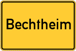 Place name sign Bechtheim, Rheinhessen
