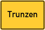 Place name sign Trunzen