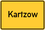 Place name sign Kartzow