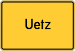 Place name sign Uetz