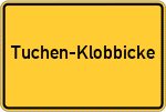 Place name sign Tuchen-Klobbicke