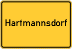 Place name sign Hartmannsdorf, Spreewald