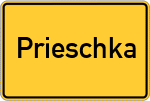 Place name sign Prieschka