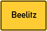 Place name sign Beelitz, Mark