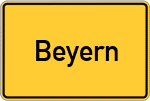 Place name sign Beyern