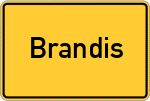 Place name sign Brandis, Schweinitzer Fließ