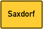 Place name sign Saxdorf