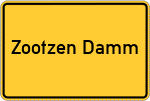 Place name sign Zootzen Damm