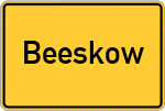Place name sign Beeskow