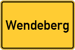 Place name sign Wendeberg