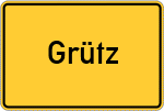 Place name sign Grütz