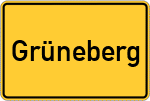Place name sign Grüneberg