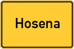 Place name sign Hosena