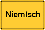 Place name sign Niemtsch