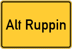 Place name sign Alt Ruppin