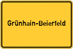 Place name sign Grünhain-Beierfeld