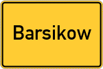 Place name sign Barsikow