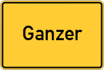 Place name sign Ganzer