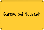 Place name sign Gartow bei Neustadt, Dosse
