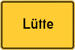 Place name sign Lütte