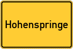 Place name sign Hohenspringe