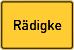 Place name sign Rädigke