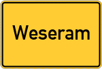 Place name sign Weseram