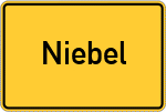 Place name sign Niebel
