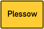 Place name sign Plessow