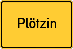 Place name sign Plötzin