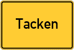 Place name sign Tacken