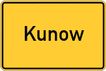 Place name sign Kunow