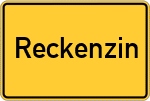 Place name sign Reckenzin