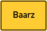 Place name sign Baarz
