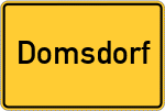 Place name sign Domsdorf