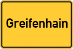 Place name sign Greifenhain