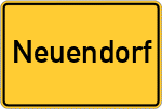 Place name sign Neuendorf, Niederlausitz