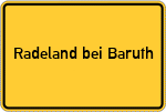 Place name sign Radeland bei Baruth, Mark