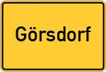 Place name sign Görsdorf, Niederlausitz