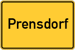 Place name sign Prensdorf