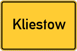 Place name sign Kliestow