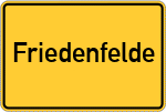 Place name sign Friedenfelde