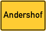Place name sign Andershof